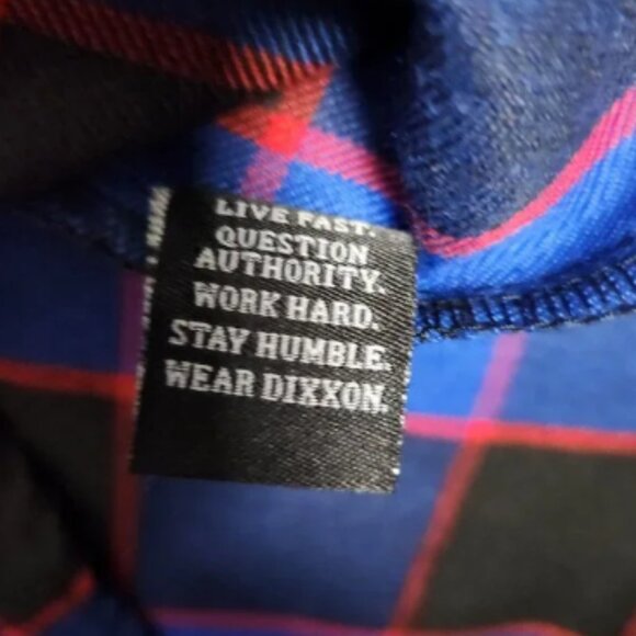 Dixxon Mens Voorhees Flannel Shirt LT Large Tall Blue Red Plaid Friday the 13th - Picture 8 of 9